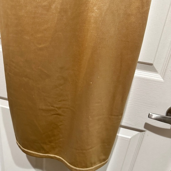 Free People Casino Got Glam Tie Strap Gold Satin Midi Dress - Picture 10 of 11